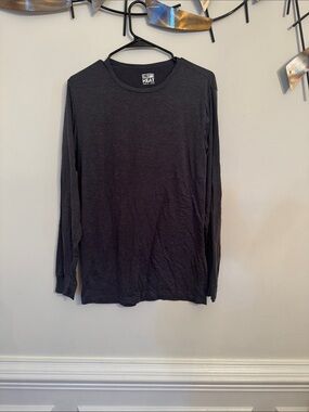 Brand Men’s Long-Sleeve Crew Neck Shirt - Charcoal Gray